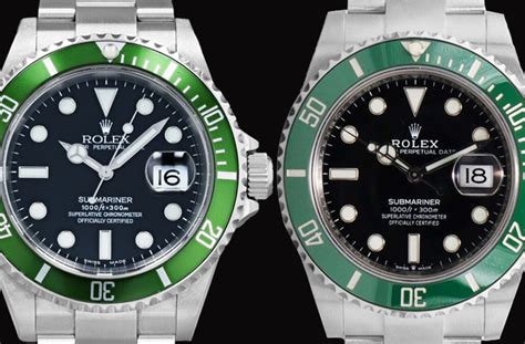 difference between rolex kermit and starbucks|Rolex Starbucks bezel colors.